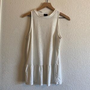 Anthropologie W5 White Cutout Eyelet Halter Top Medium